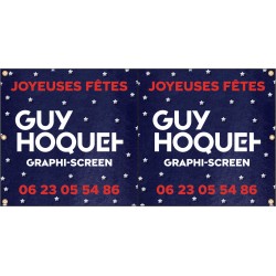 JOYEUSES FETES 600 x 1200 mm Recto Seul 6 Oeillets Franco de Port