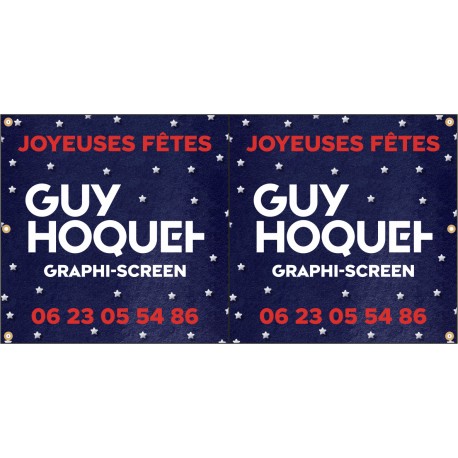 JOYEUSES FETES 600 x 1200 mm Recto Seul 6 Oeillets Franco de Port