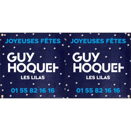 JOYEUSES FETES 600 x 1200 mm Recto Seul 6 Oeillets Franco de Port