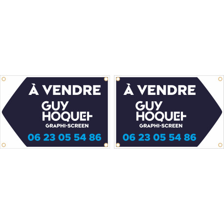 Flèches A VENDRE 600 x 400 mm Recto Verso 4 Oeillets